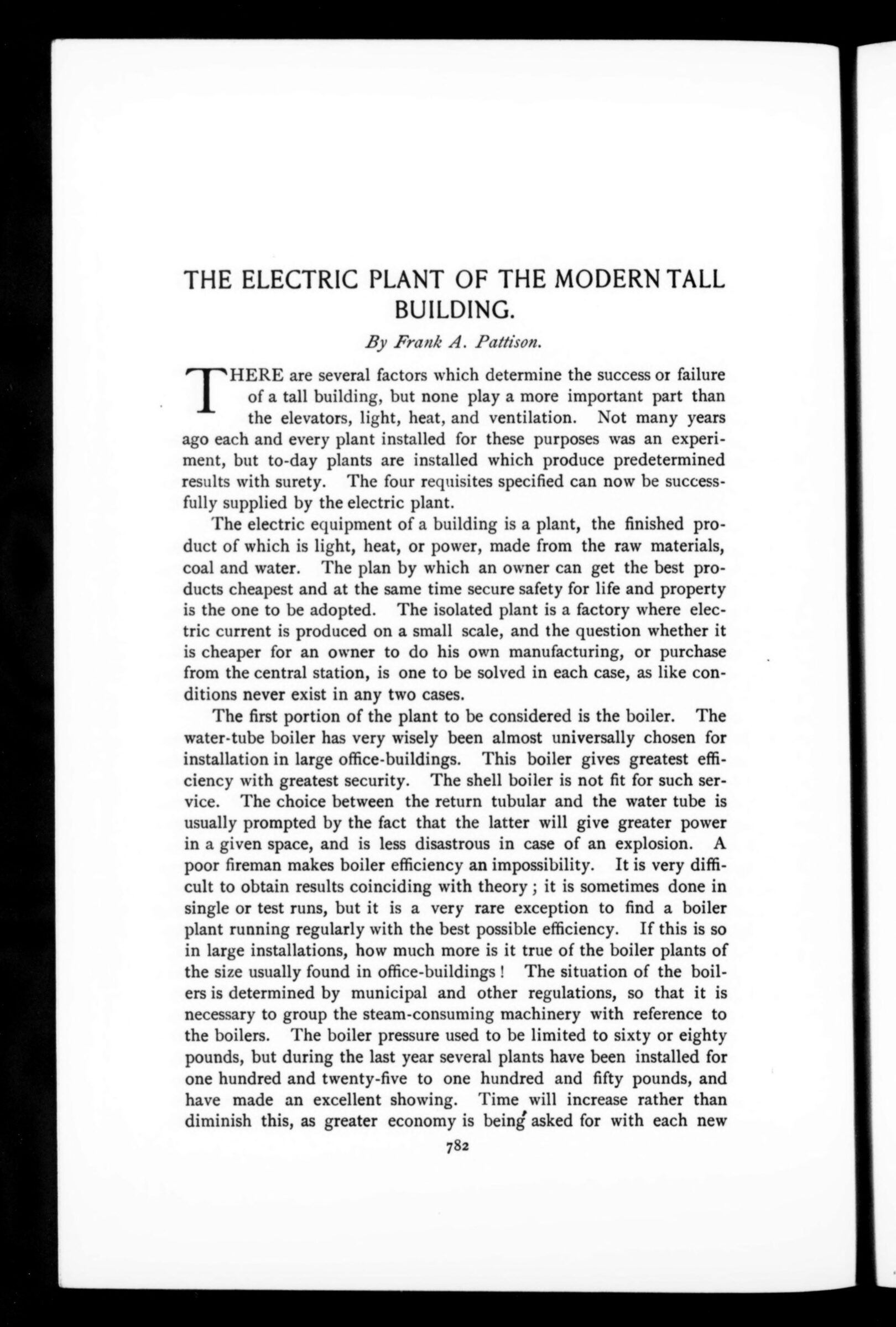 The Electric Plant of the Modern Tall Building: Article opening page