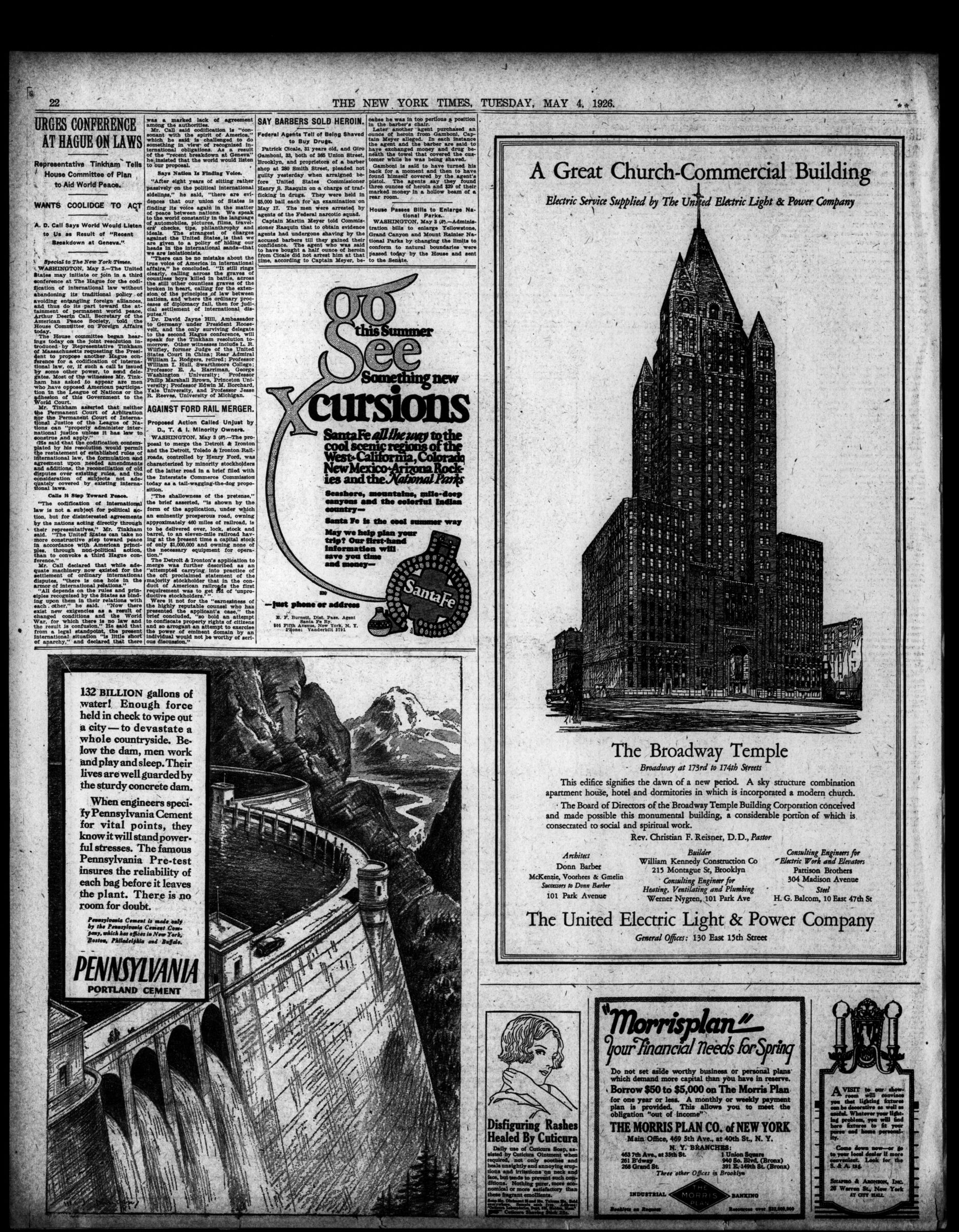 Broadway Temple Late-Period Project Advertisement: Full advertisement page