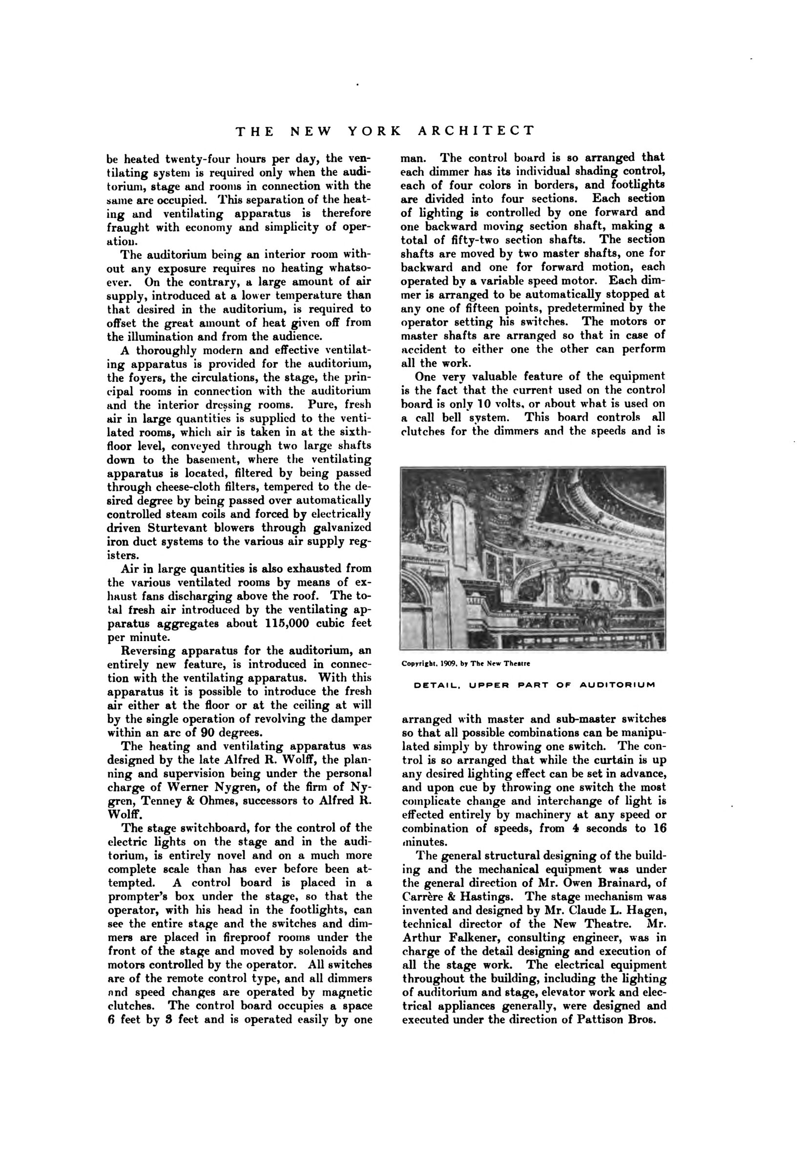 New Theatre Electrical Work and the Correction: Full architectural page
